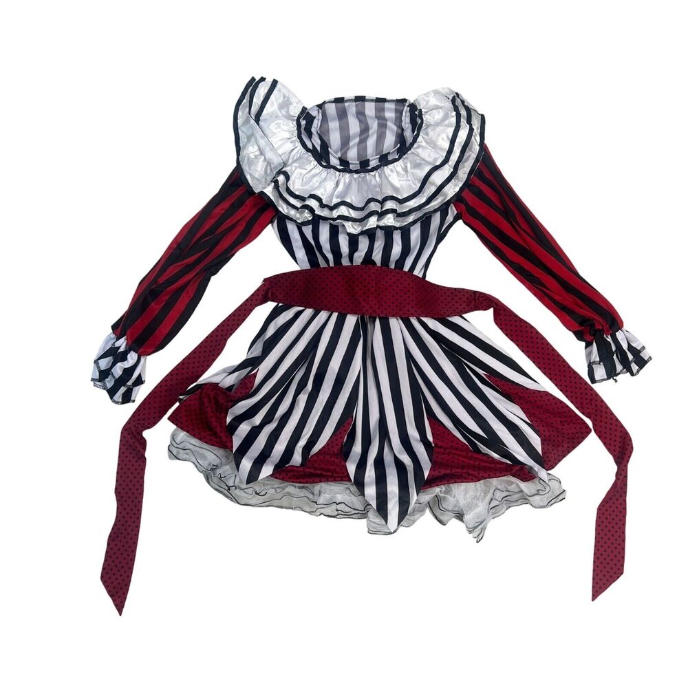 Adult Women’s Stripped Clown Costume Dress. One Size fits most.